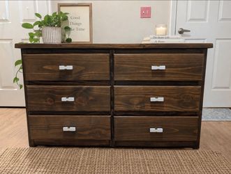 REFINISHED 6-DRAWER WOOD DRESSER | UNIQUE DARK WALNUT FINISH | $425 OBO