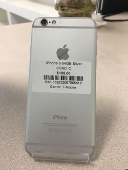 SILVER IPHONE 6 WITH 64GB! T-Mobile MetroPCS Simple Ultra Lyca Family mobile