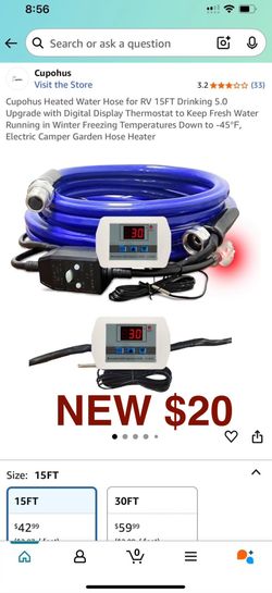 NEW Cupohus Heated Water Hose for RV 15FT Drinking 5.0