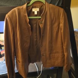 Talbots Womans Leather Jacket 