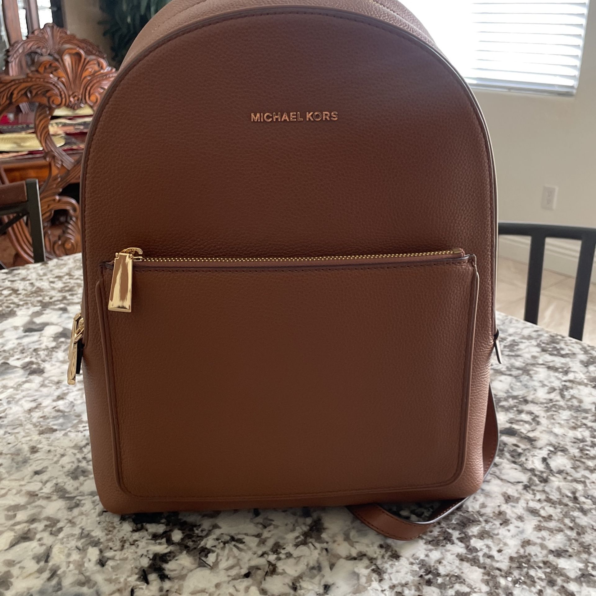 Michael Kors Large Brown Leather Backpack