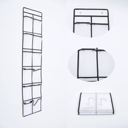 Hanging Over The Door Shoe Organizer, Closet Storage with 12 Large Mesh Pockets for Narrow Closet Door 