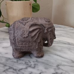 $5 Elephant Figurine Statue Good Luck Indoor/Outdoor Faux Stone.
 3 1/2"x 4"