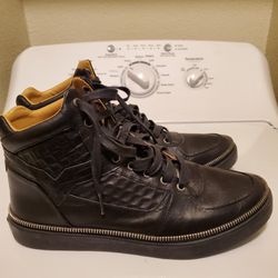 Diesel Spaark Men's 9.5 Black Leather High Top Shoes