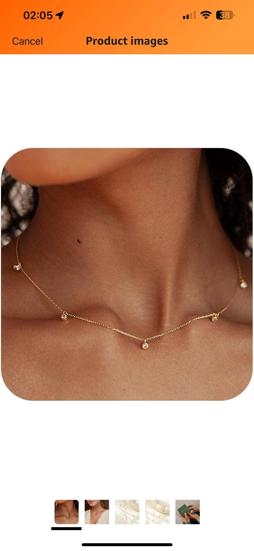 Gold Necklace With Diamond For Women