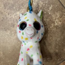 10” Ty Beanie Baby Boos Harmonie Rainbow Spotted Unicorn Polka Dots No Tags!