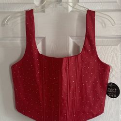 Brand New Faux Cropped Top Size L Juniors 