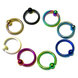 Captive Bead Ring Hoop 16g 8mm 5/16" Lip Ear