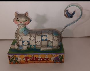 2006 Jim Shore Heartwood Creek "Patience" cat art $10 FIRM