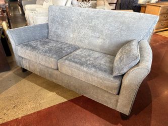 Modern Sofa with Gently Curved Arms in Xanadu Charcoal