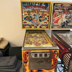 Vintage Pinball Machines For Sale. Bally Capt. Fantastic and Bally Wizard