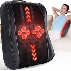 Boriwat Back Massager with Heat, Shiatsu 4D Kneading Rolling Up and Down Massage Pillow for Back, Neck, Shoulder, Leg Pain Relief Deep Tissue, Gift