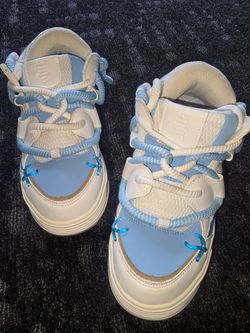 NEW SHITA Unisex Chunky Rope Lace Skate Shoes Blue White EUR 41 US Men 8 / Women 9.5