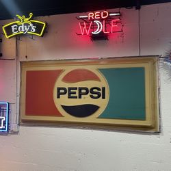 Antique Pepsi Sign 6ft by 3ft Super Large Great piece 40+ Years oldi Man Cave