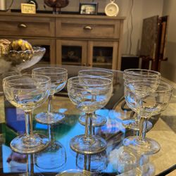 Vintage Polka dots and Stripes Etched Bar Ware
