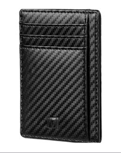 MONTABLEU | Milano | Handcrafted | Luxury Vegan Eco-Friendly - Credit Card Holder Slim Wallet for Men - Stylish s & Elegant - Sophisticated Carbon Bla