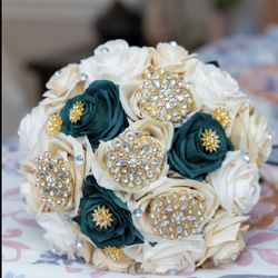 Ivory &  Emerald Quince Bouquet 