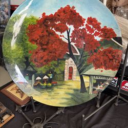 Beautiful Hand Painted Asian plates With Stands