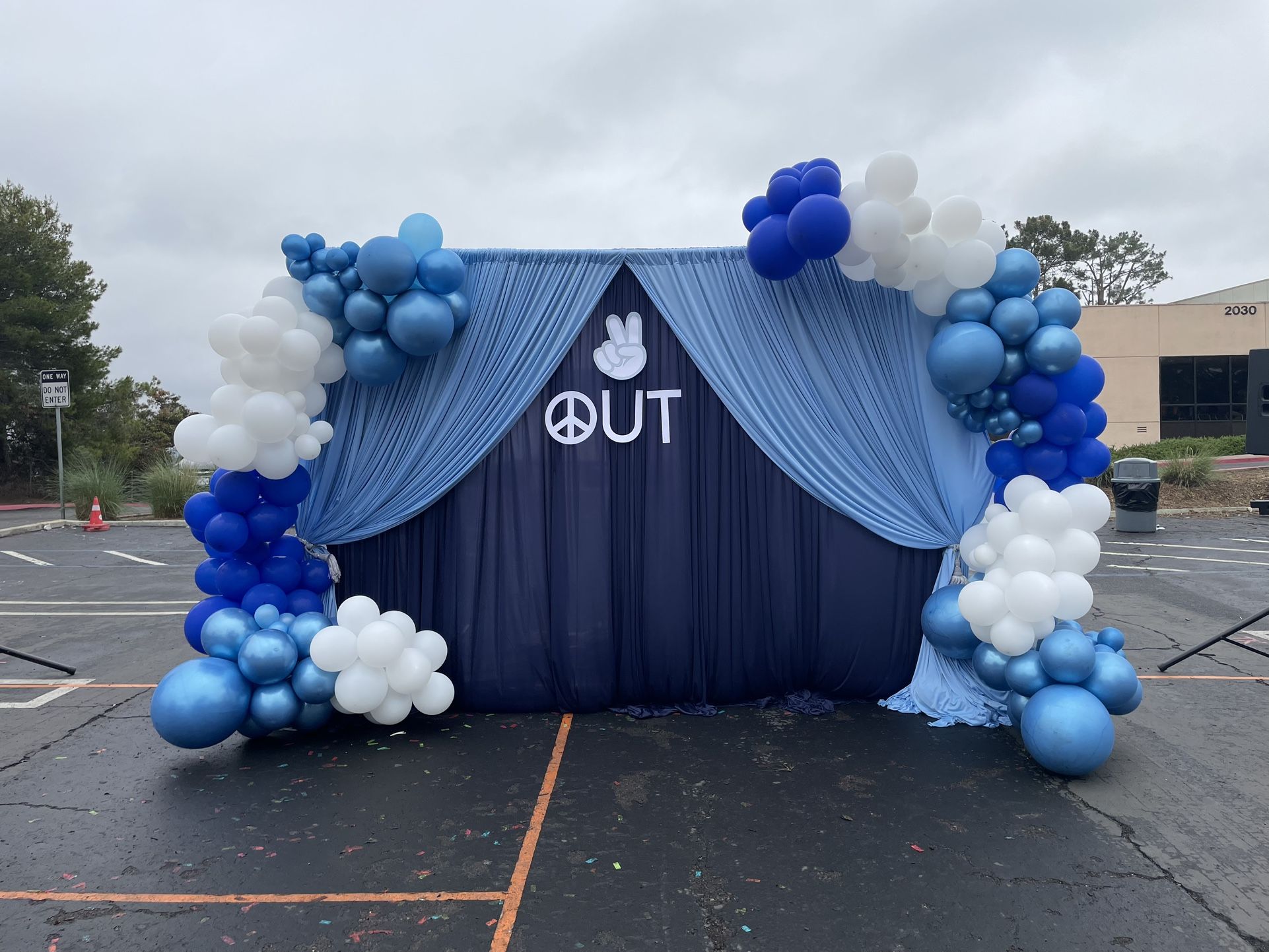 Balloons From Graduation Photo Backdrop