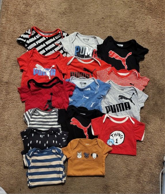 Baby Boy Short-sleeve Bodysuit Lot Of 15