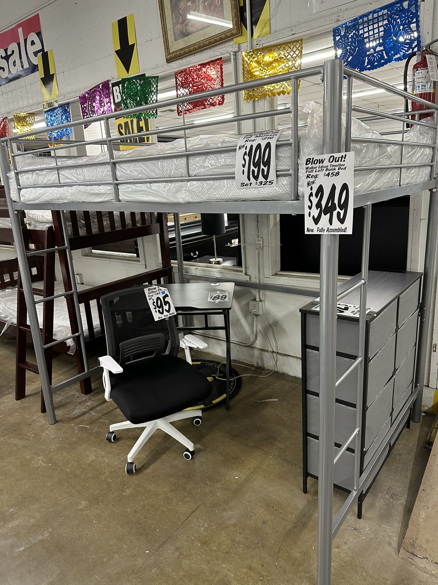 BUNK BED SALE! BRAND NEW TALL FULL SIZE Loft Bed (Reg 458). ASSEMBLED