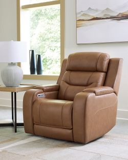Knightington Caramel Power Recliner w/Audio Seating