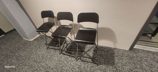 IKEA Franklin foldable bar stools in black set of 3