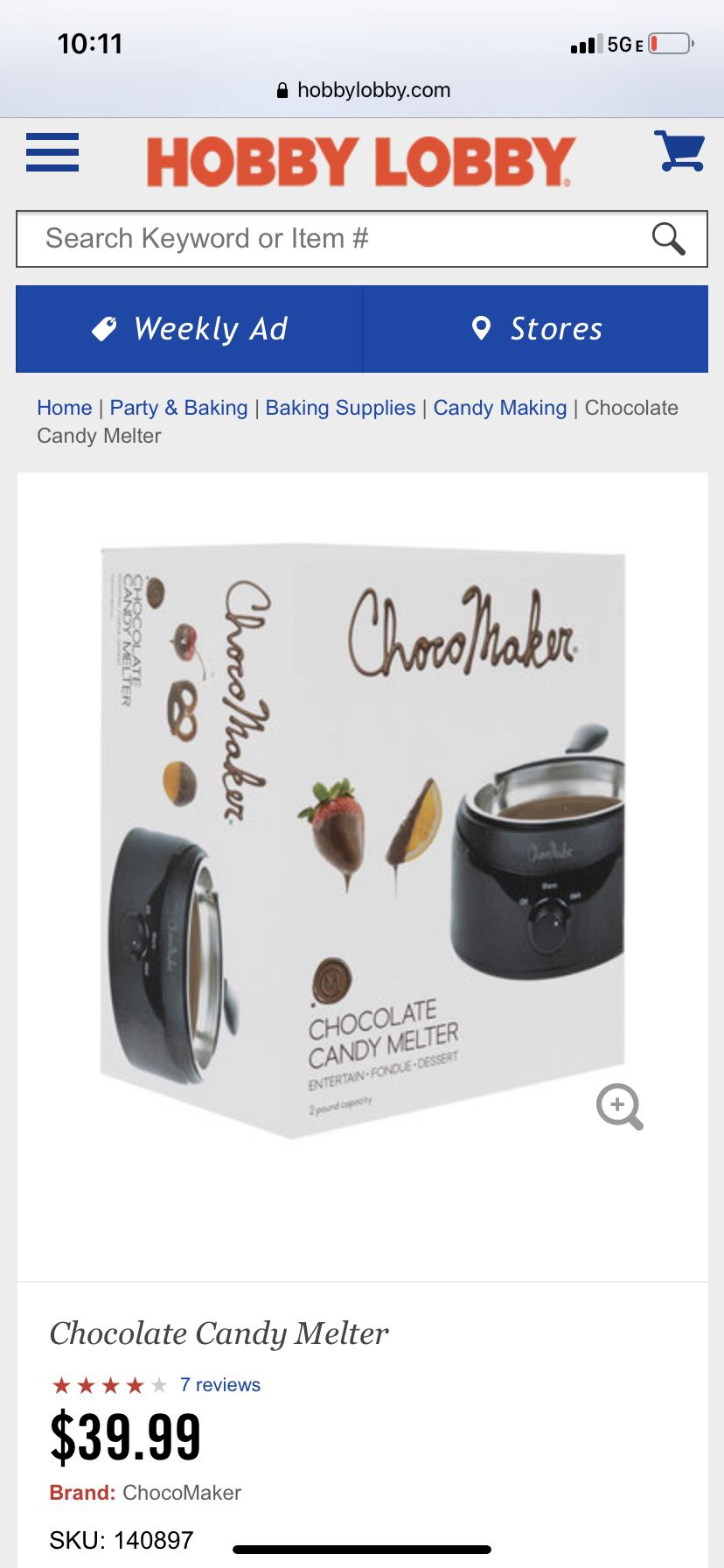 Chocolate Candy Melter 