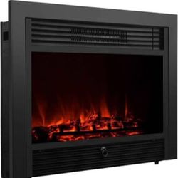 Electric Fireplace Insert w/Remote & Timer 28.5" 1500W Adjustable 3D Flame Space Heater Wall Firebox Indoor Stove Room 