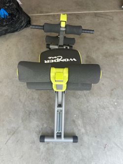 Wonder Core Adjustable Ab Bench Sit Up Trainer for Home Use Black/Green/Gray
