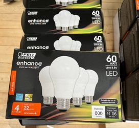 FEIT ELECTRIC OM60DM/930CA/4 60W A19 3K LED Bulb, Bright White (3000K)