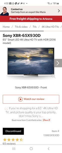 Sony 65 inch 4k Hdr TV
