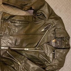 Leather Motorcycle Jacket Size S