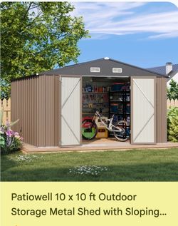 Patiowell 10X10 Metal Storage Shed