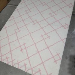 5'x7'ft Brush Pink Diamond Pattern Bixel Tufted Indoor Accent Area Rug - BRAND NEW