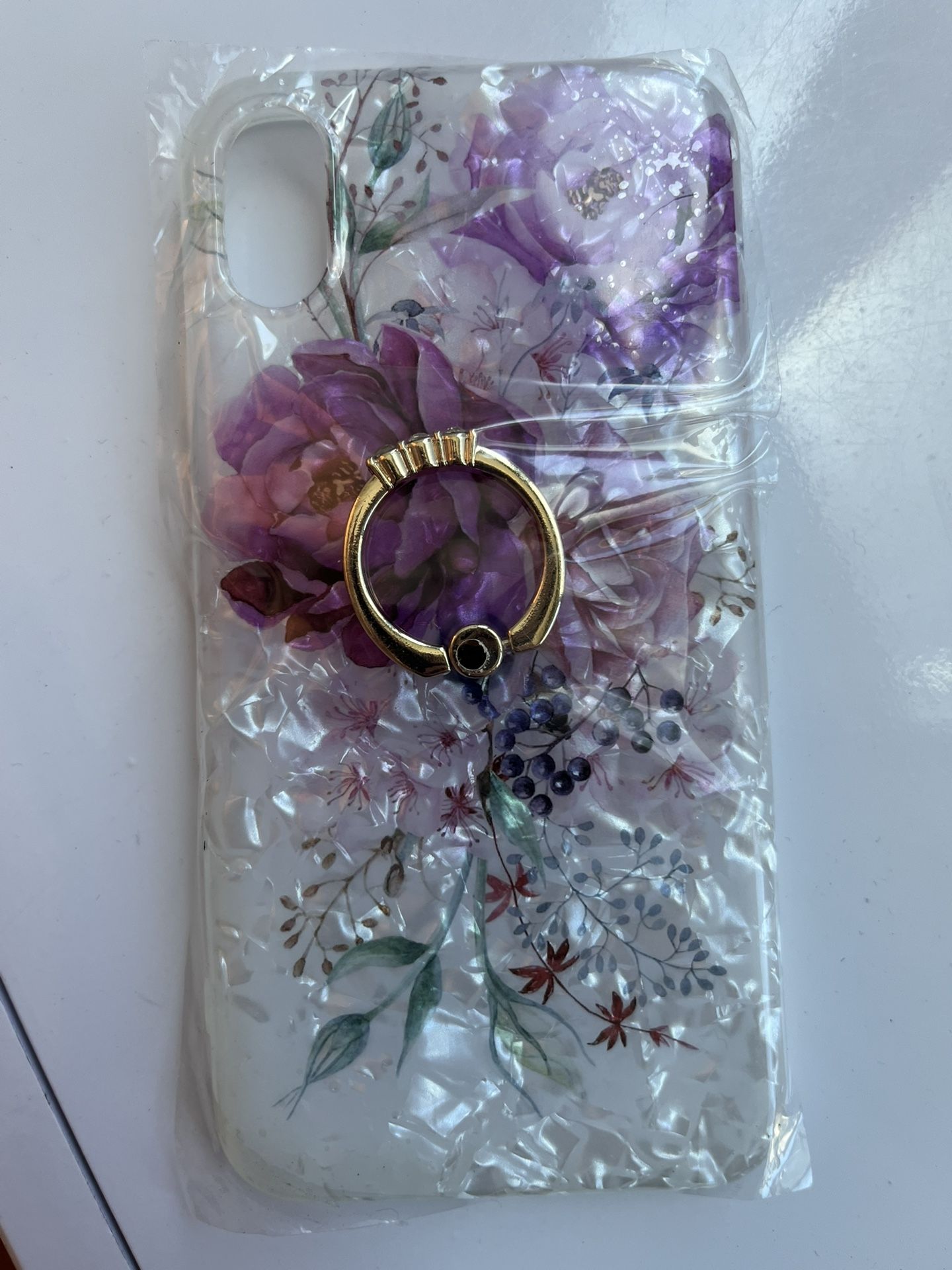 iPhone X/XS Flower Crystal Case With Ring Stand
