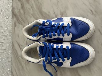 White and blu nike dunks