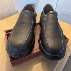 Henry Ferrera Black Faux Leather Men's Comfort Slip-On Casual Size 13