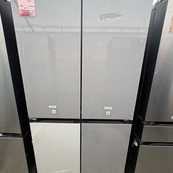 Samsung Bespoke Flex Refrigerator With Beverage Center In Grey Glass