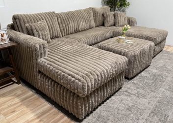 Large Double Chaise Sectional Couch - Delivery available