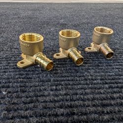 3x 1/2" PEX compression x 1/2" Npt Drop Ear Elbows