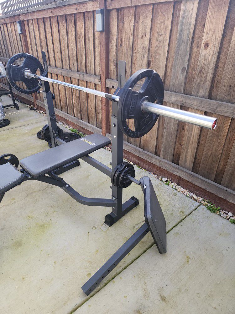 Weight Set Straight Bar And Curl Bar