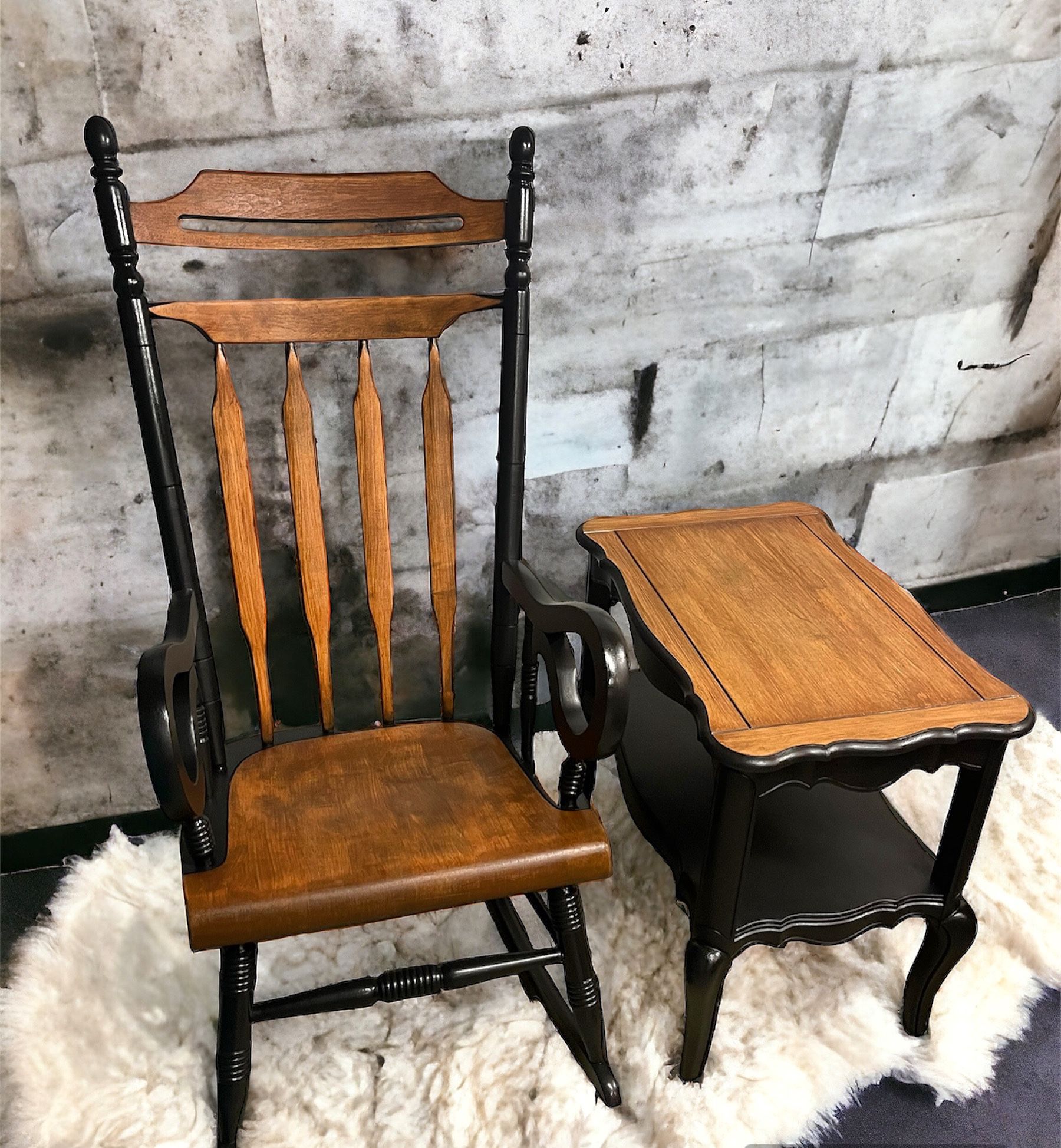 Rocking Chair And Side Table 