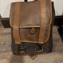 Quavaro Leather and Tweed Backpack