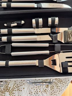 Sharper Image Stainless Steel BBQ Grill Tool Set