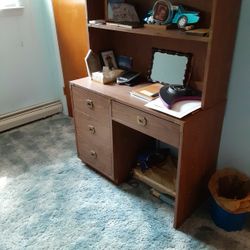 Desk With Bookshelf.