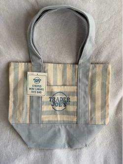 Trader Joe’s stripe canvas mini tote bag