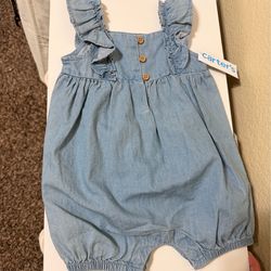 Carters baby girls denim outfit