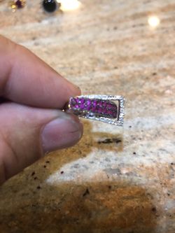14kt diamond and ruby ring