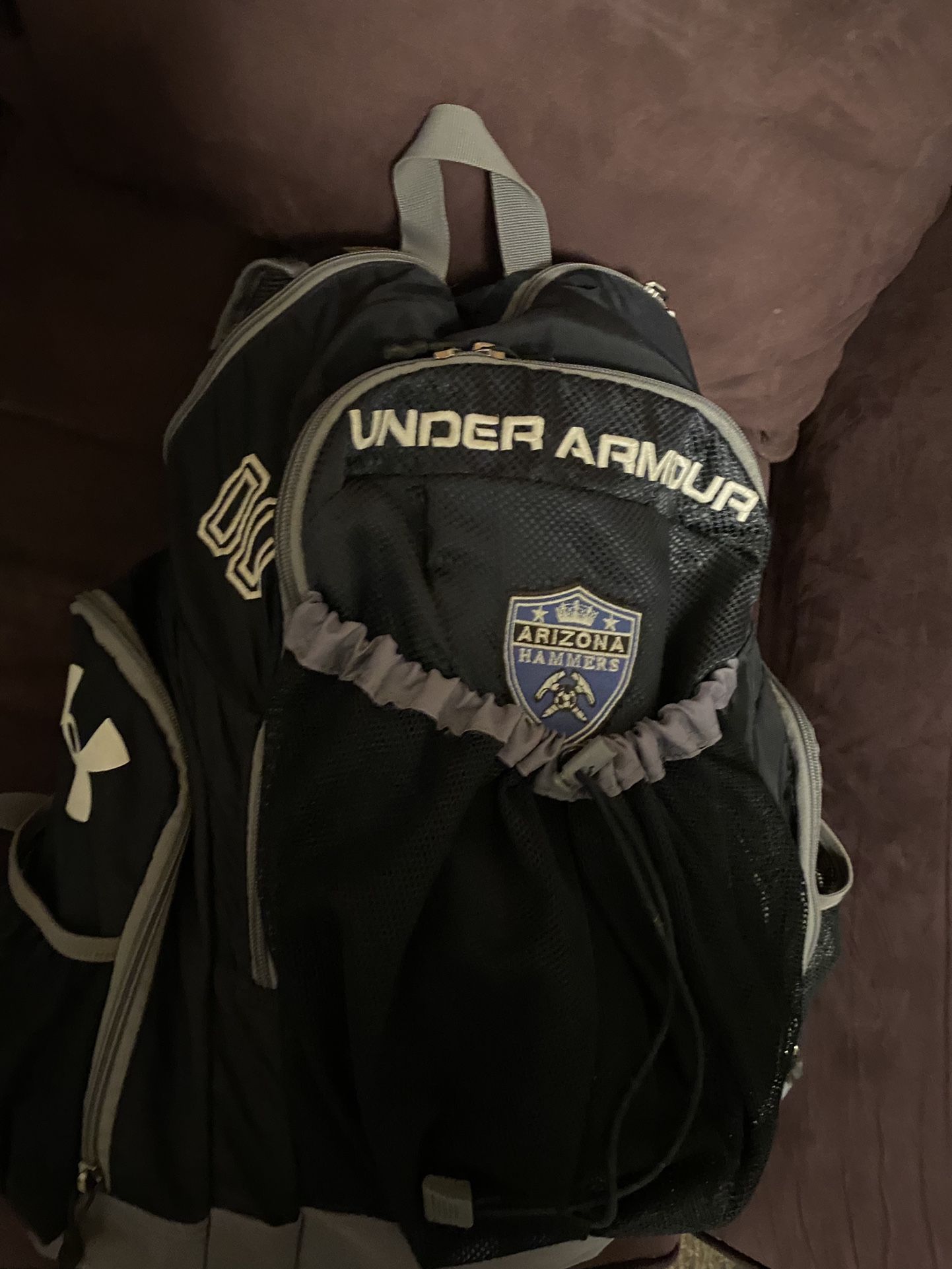 Under Armour Striker Spellout Soccer Backpack Graphite 18"x18"11"